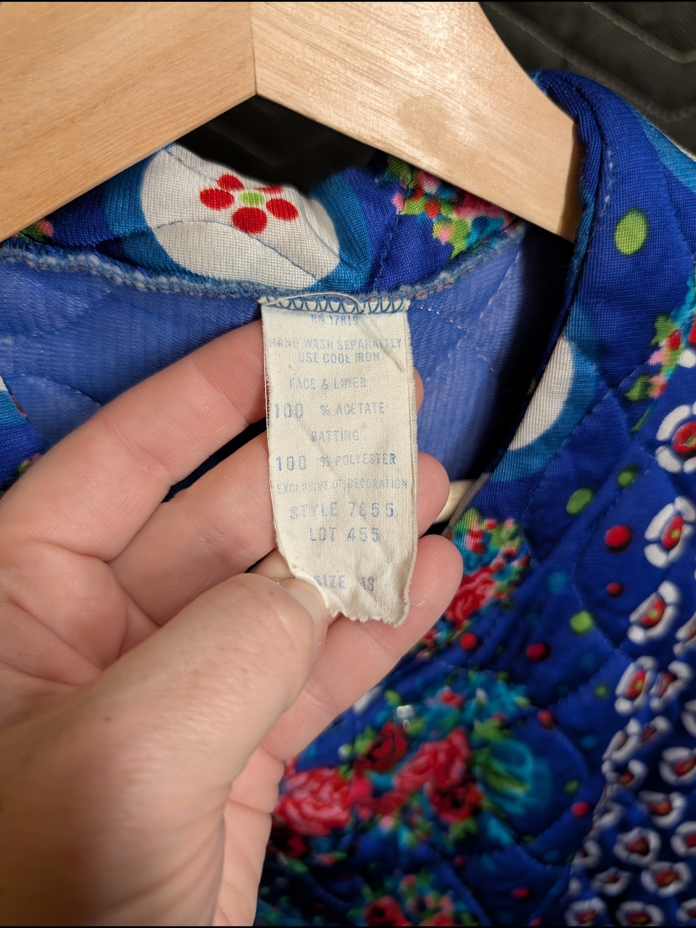Vintage Blue Floral Maxi Housecoat Dress - Picture 3 of 8